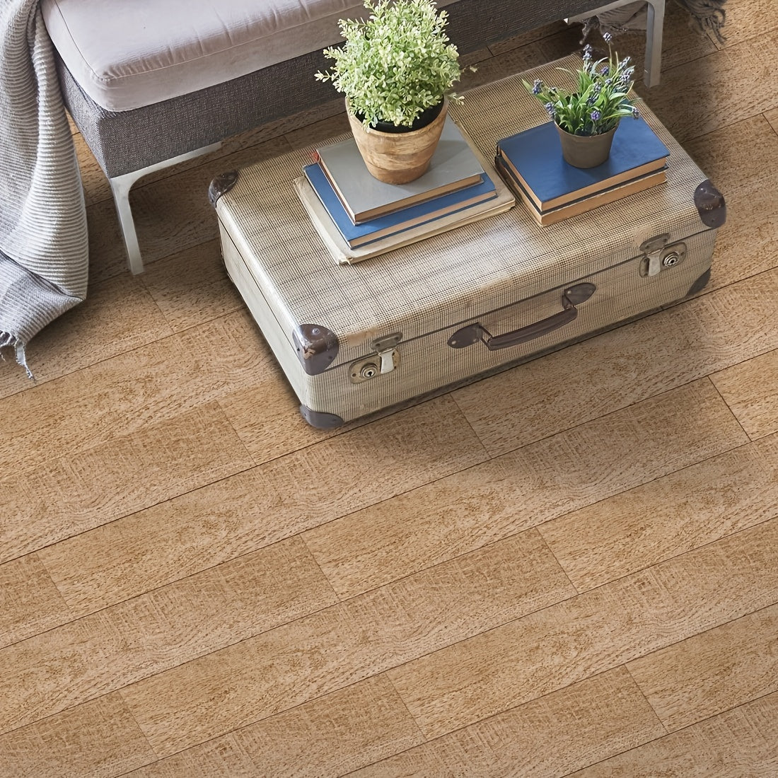 Wood Grain Print Waterproof Floor Stickers