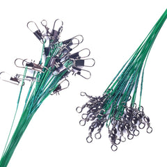 10pcs Steel Fishing Wire with Swivel Rings for Stronger Catches