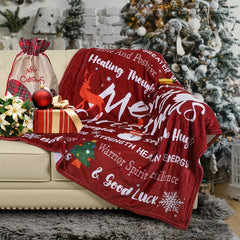 Christmas Snowflake Tree Print Throw Blanket Soft Warm Comfortable