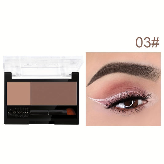 Two Tone Eyebrow Powder With Eyebrow Brush Dual Use For Eyeshadow Palette