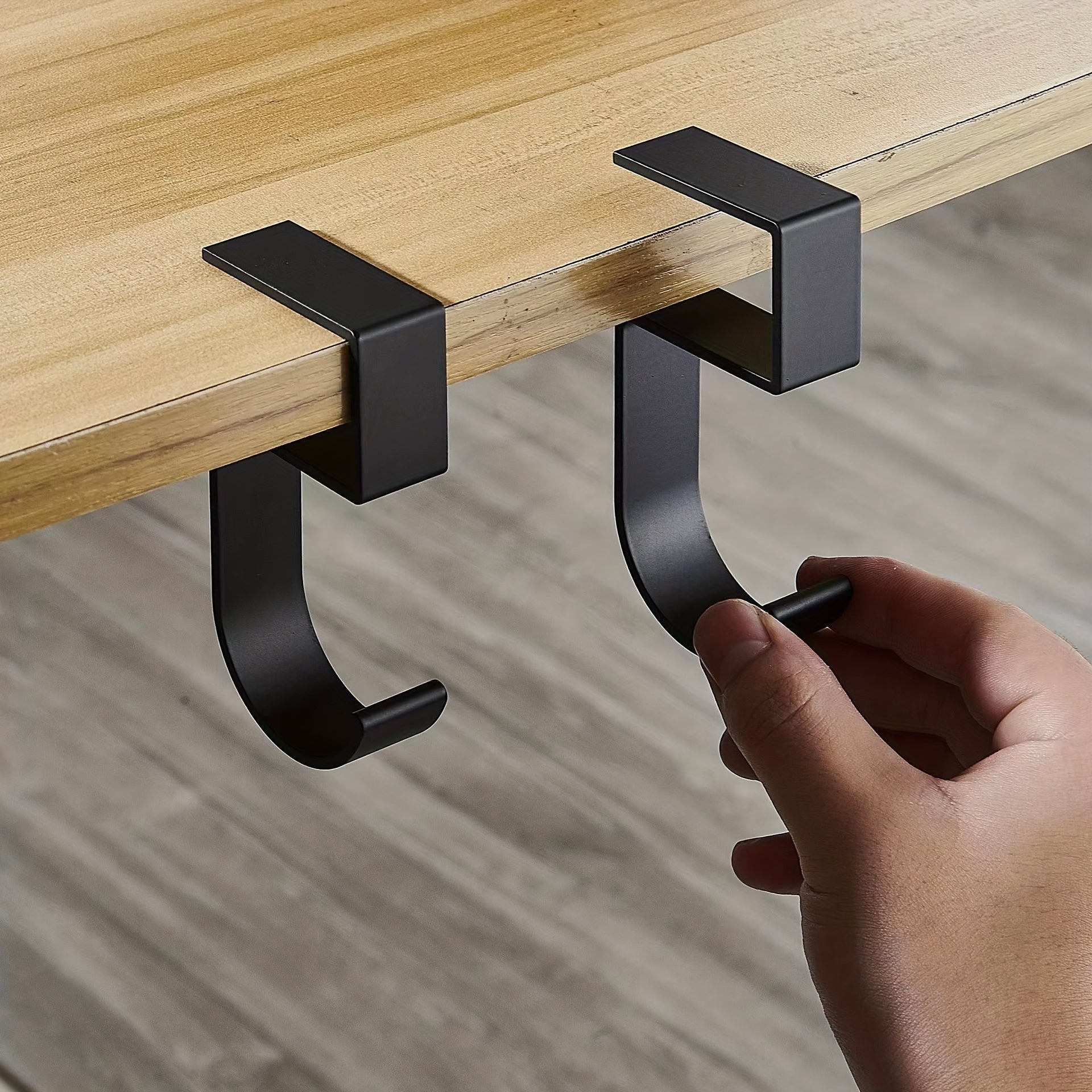 Portable Hook for Hanging Items on Desktops and Cabinets