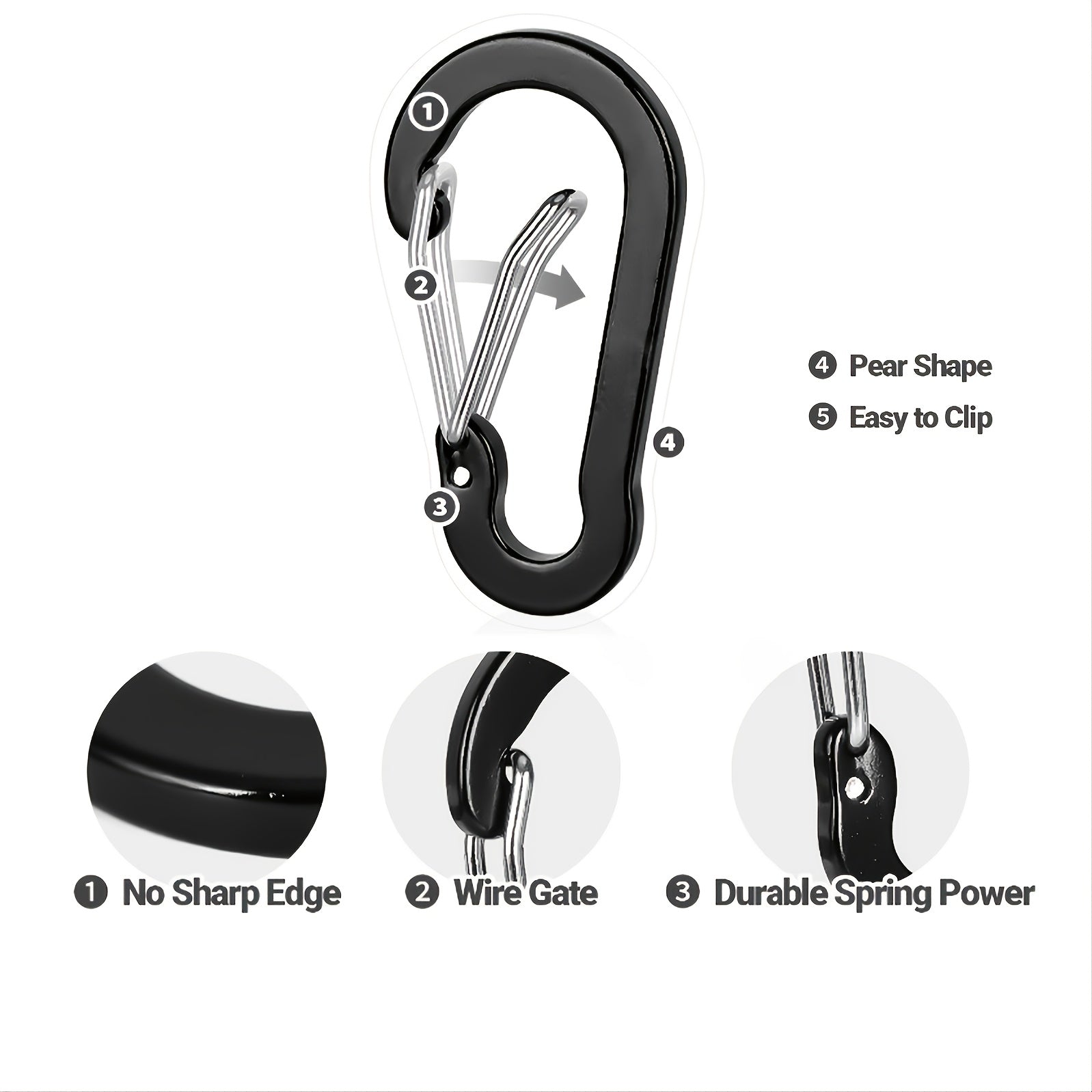 S-Shaped Aluminum Key Chain for Outdoor Activities