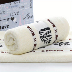 Bamboo Fiber Hand Towel Absorbent Jacquard 13x29in Soft Face Wash Towel