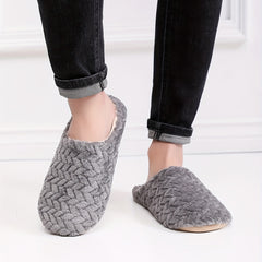 Soft Plush Cozy House Slippers Anti-skid Slip-on Shoes for Men