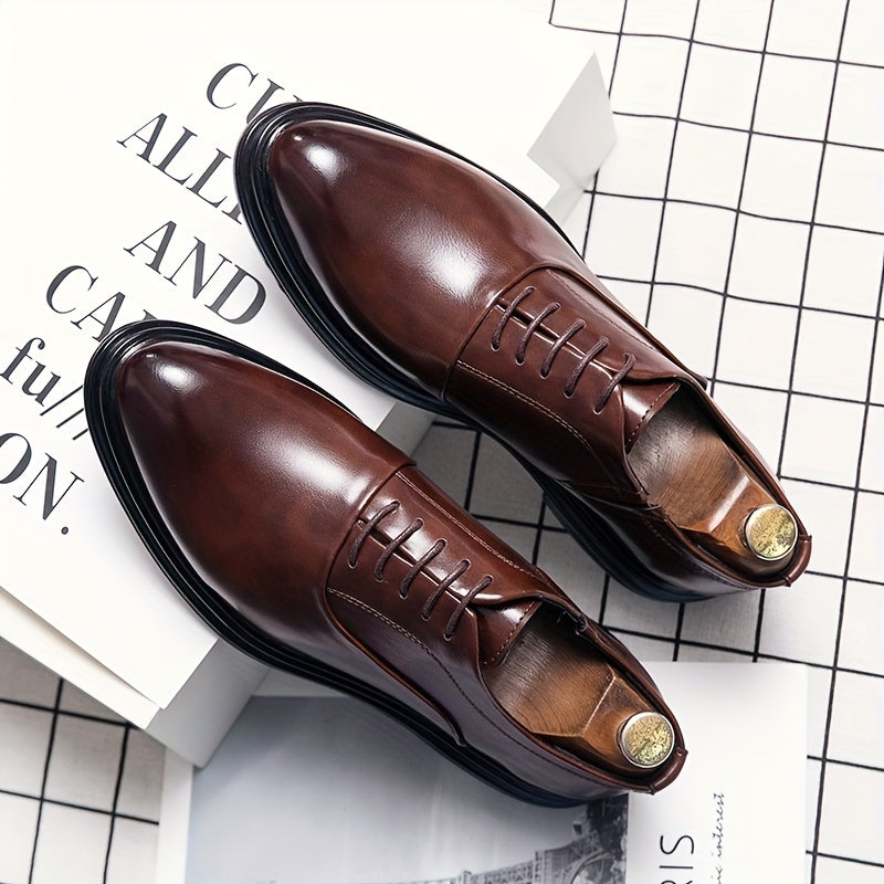 Men's Oxford Shoes Lace up Front Dress Shoes For Men Business Formal Tie Wedding