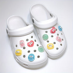 10pcs 3D Shoe Charms Eyes Biscuit Sandals Decoration