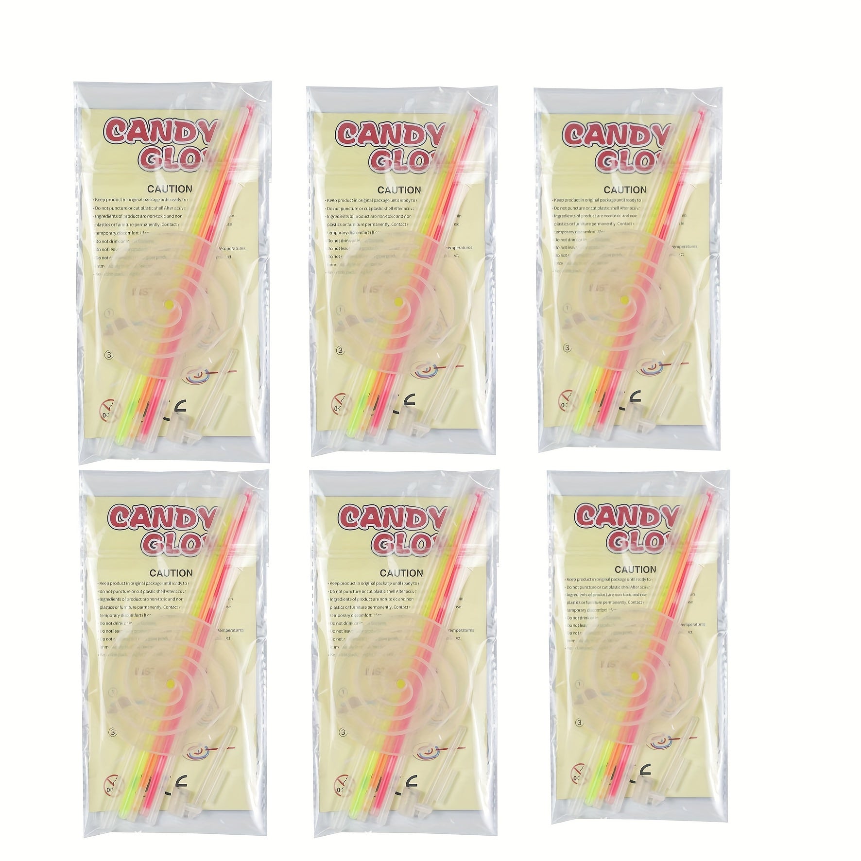 6pcs Lollipop Rotating Windmill Glow Stick Party Favors