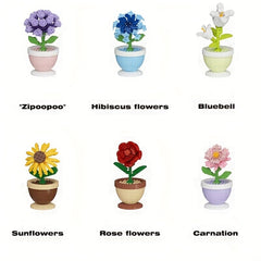Flower Bonsai Building Blocks Set Home Decor Desk