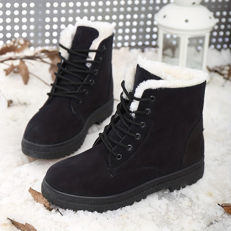 Women's Platform Snow Boots Plush Lined Winter Short Boots
