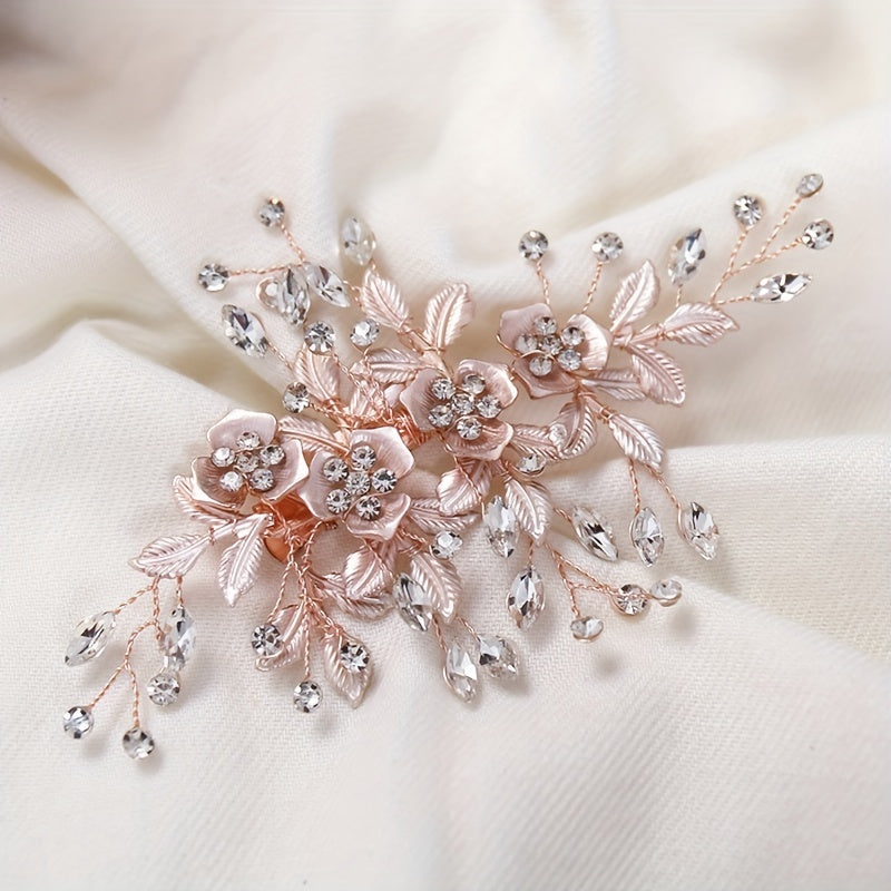 Crystal Flower Hair Clip for Women