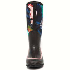 Forest Animal Print Rain Boots for Women Warm Neoprene Rubber Material