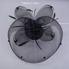 Mesh Head Piece with Faux Feather Hair Accessories for Party