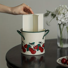 Vintage Cherry Tableware Bucket Household Kitchen Storage