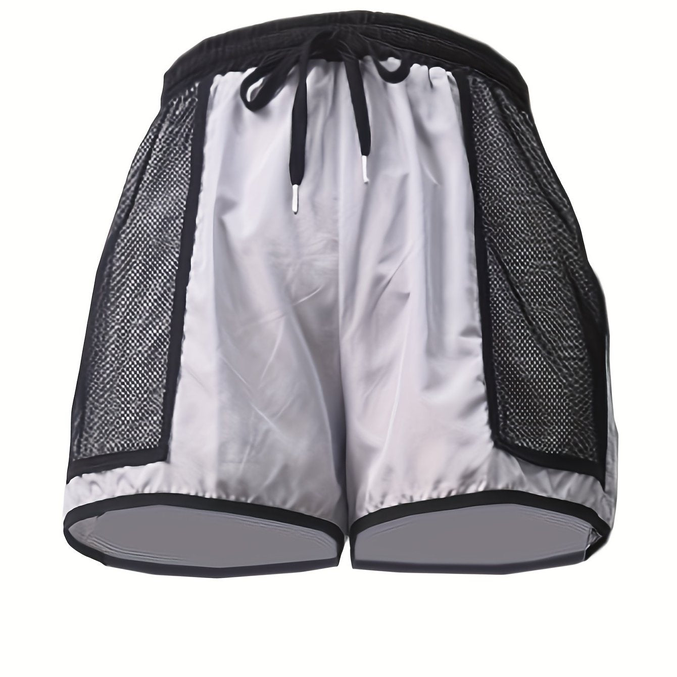 Colorblock Eyelet Drawstring Fitness Shorts
