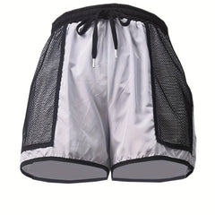 Colorblock Eyelet Drawstring Fitness Shorts