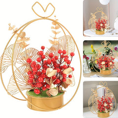 Metal Flower Arrangement Basket Wedding Decoration Flower Holder