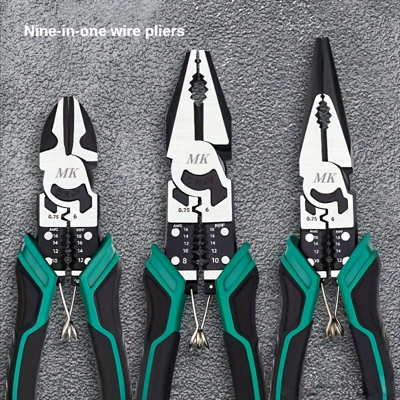 Nine in 1 Multifunctional Pliers Wire Stripper Crimping Terminal Cutter