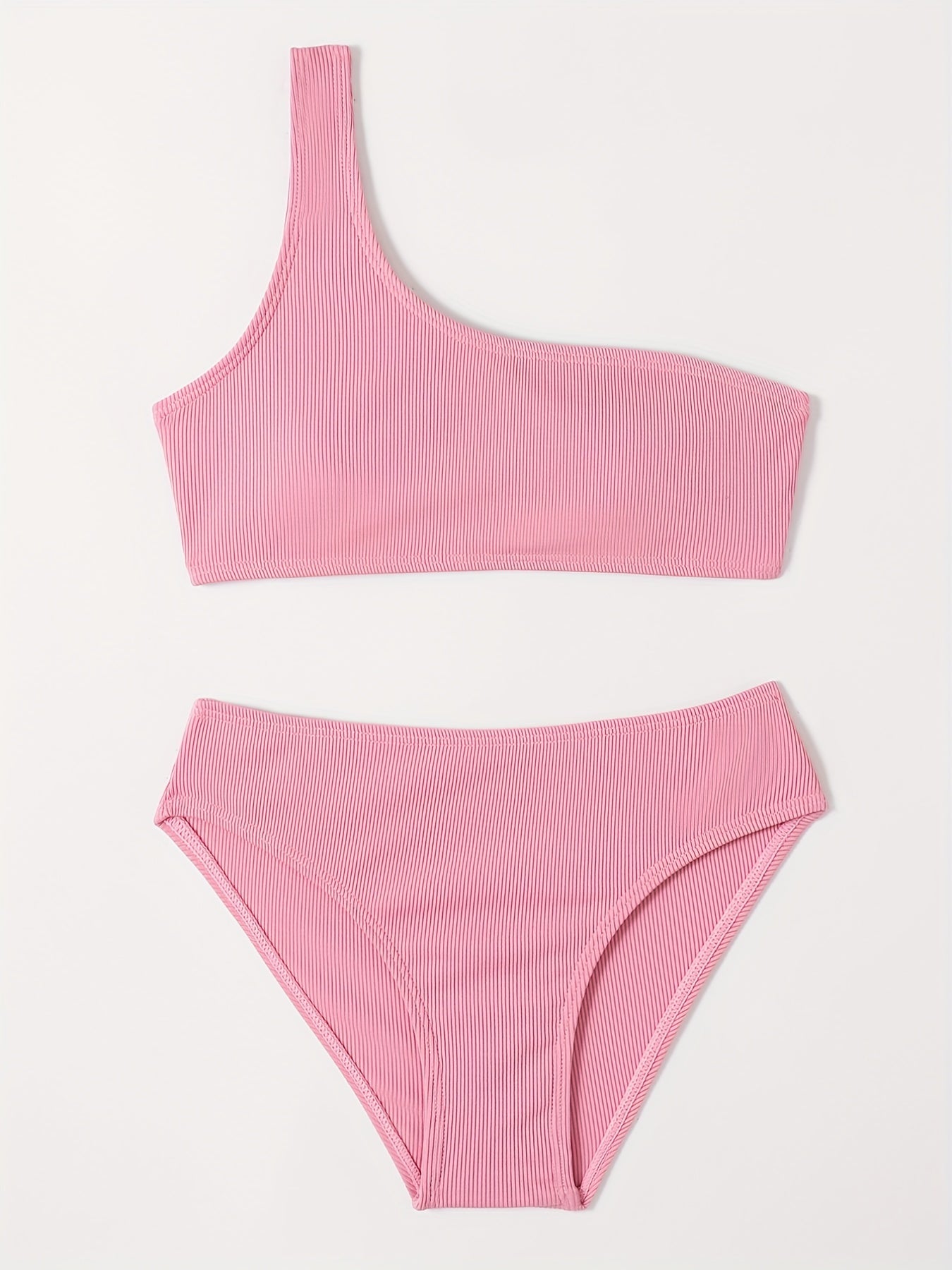 Girls One Shoulder Bikini Tankini Set Kids Summer Beach Bathing Suits