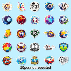 50pcs Vintage Soccer Ball Stickers for DIY Laptop Skateb