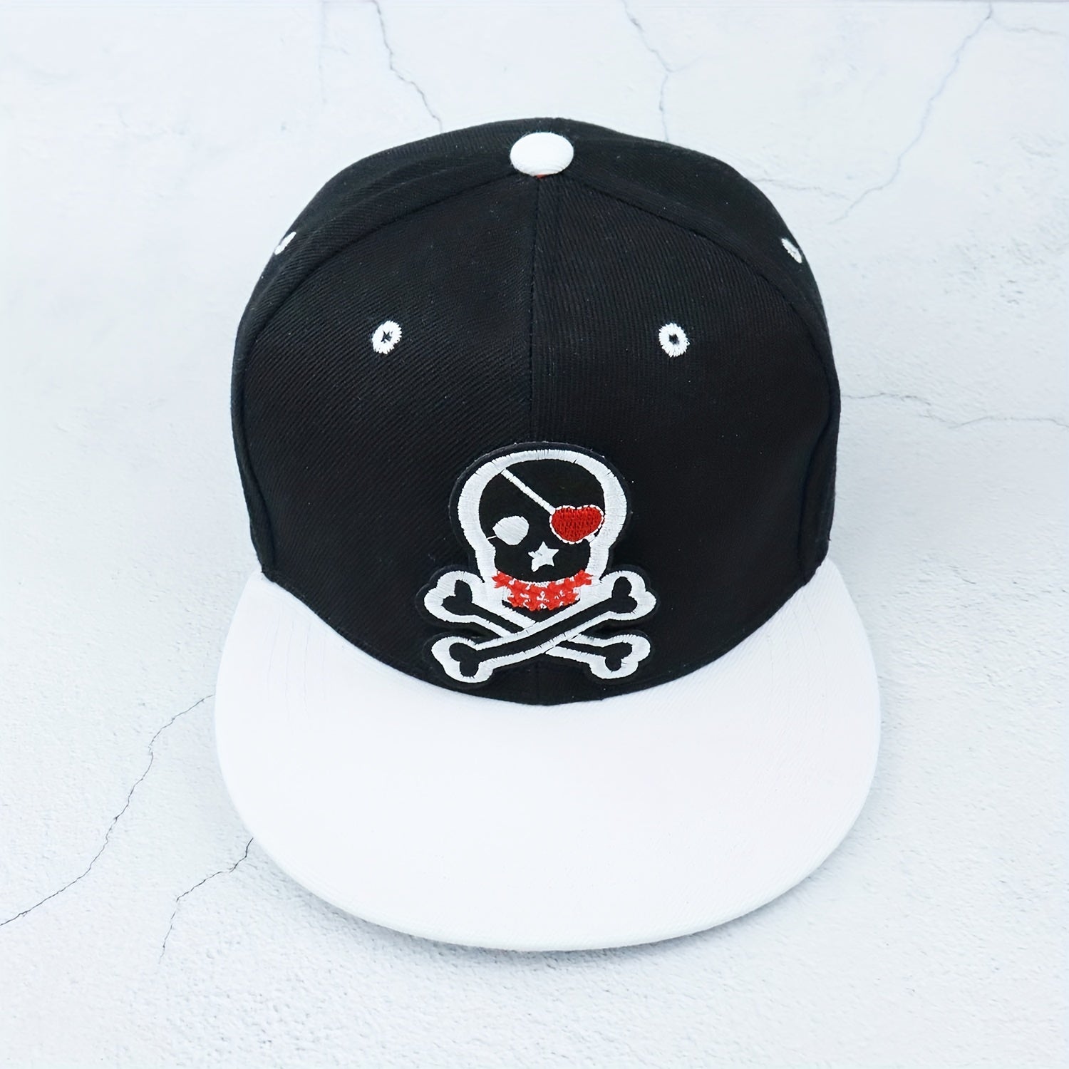 Skull Embroidery Hip Hop Cap Snapback Hat For Men
