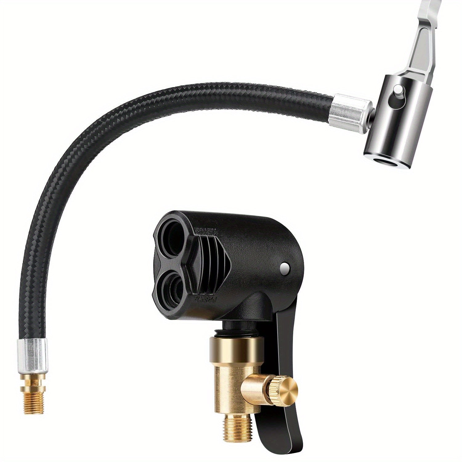 2x Universal Tire Inflation Clamp Quick Connect Hose For Car