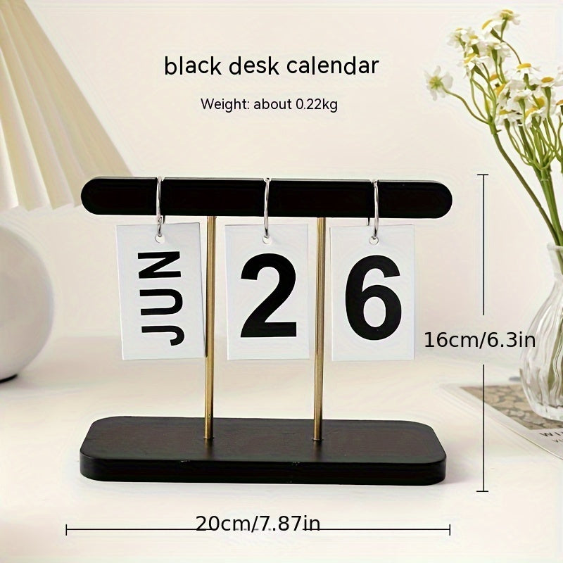 Modern Wooden Manual Flip Hanging List Calendar Office Desktop Decorations