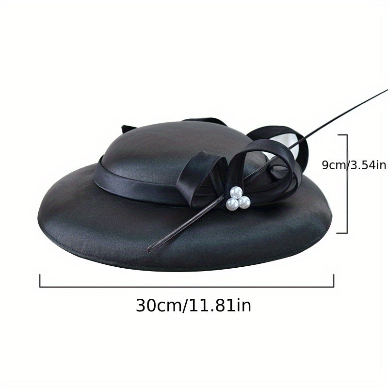 Hepburn Style French Fascinator Hats Faux Pearl Decor Derby Hats