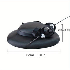 Hepburn Style French Fascinator Hats Faux Pearl Decor Derby Hats