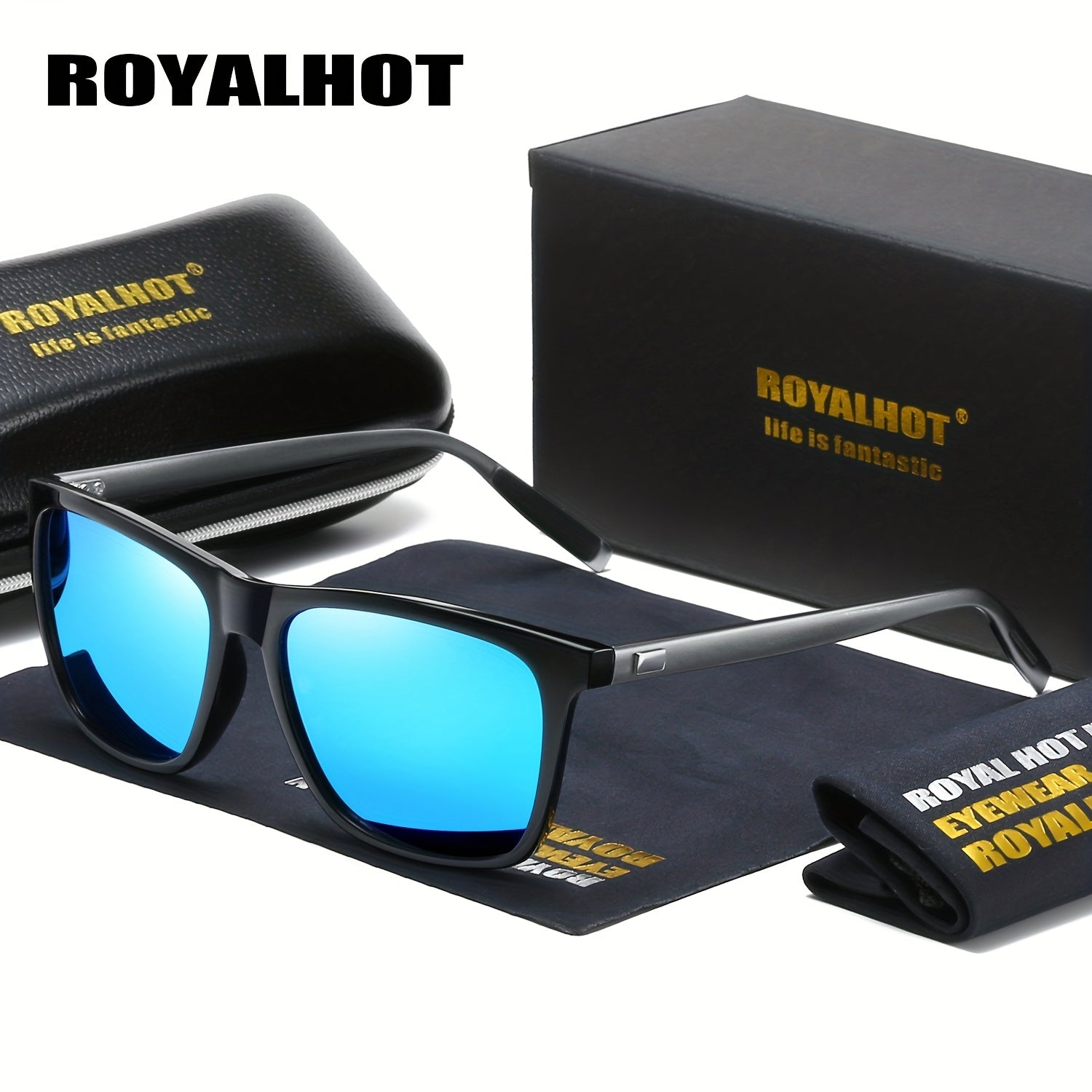 RoyalHot Polarized Square Sunglasses Aluminum Magnesium Frame