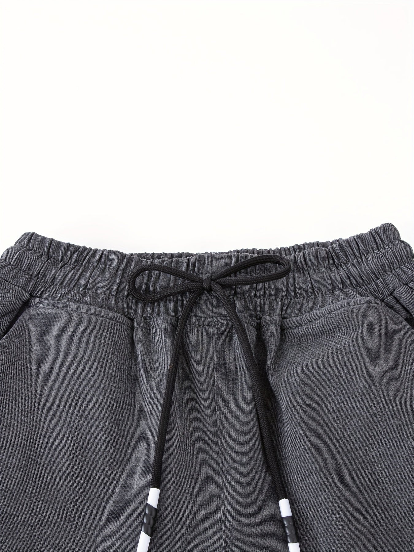 Boys Casual Solid Cargo Pants Elastic Waist Jogger Pants
