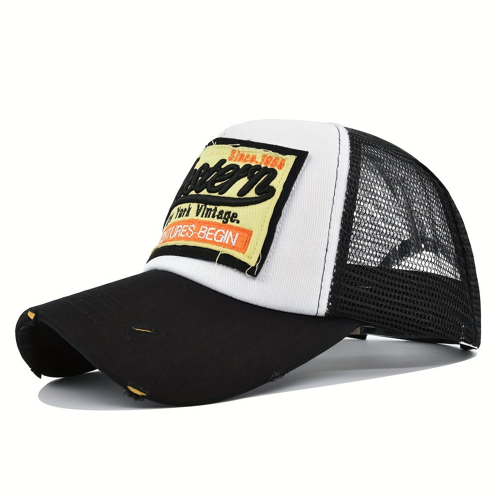3D Embroidery Baseball Cap Western Embroidered Hat Mesh Peaked Cap