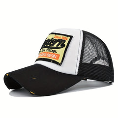 3D Embroidery Baseball Cap Western Embroidered Hat Mesh Peaked Cap