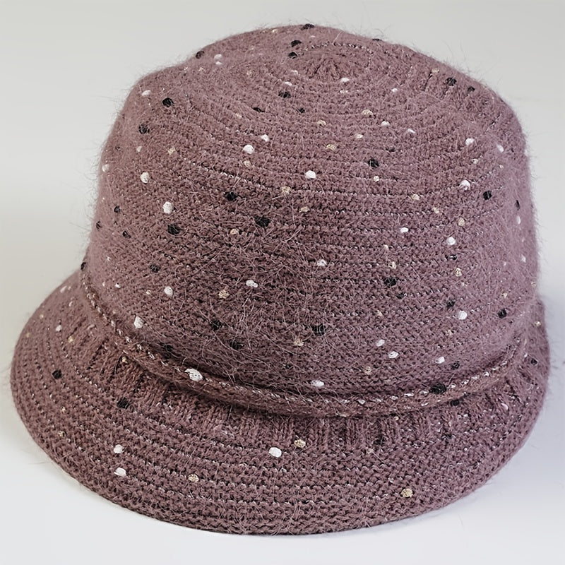 Vintage Knitted Thermal Bucket Hat Fisherman Hat Winter Hat For Her