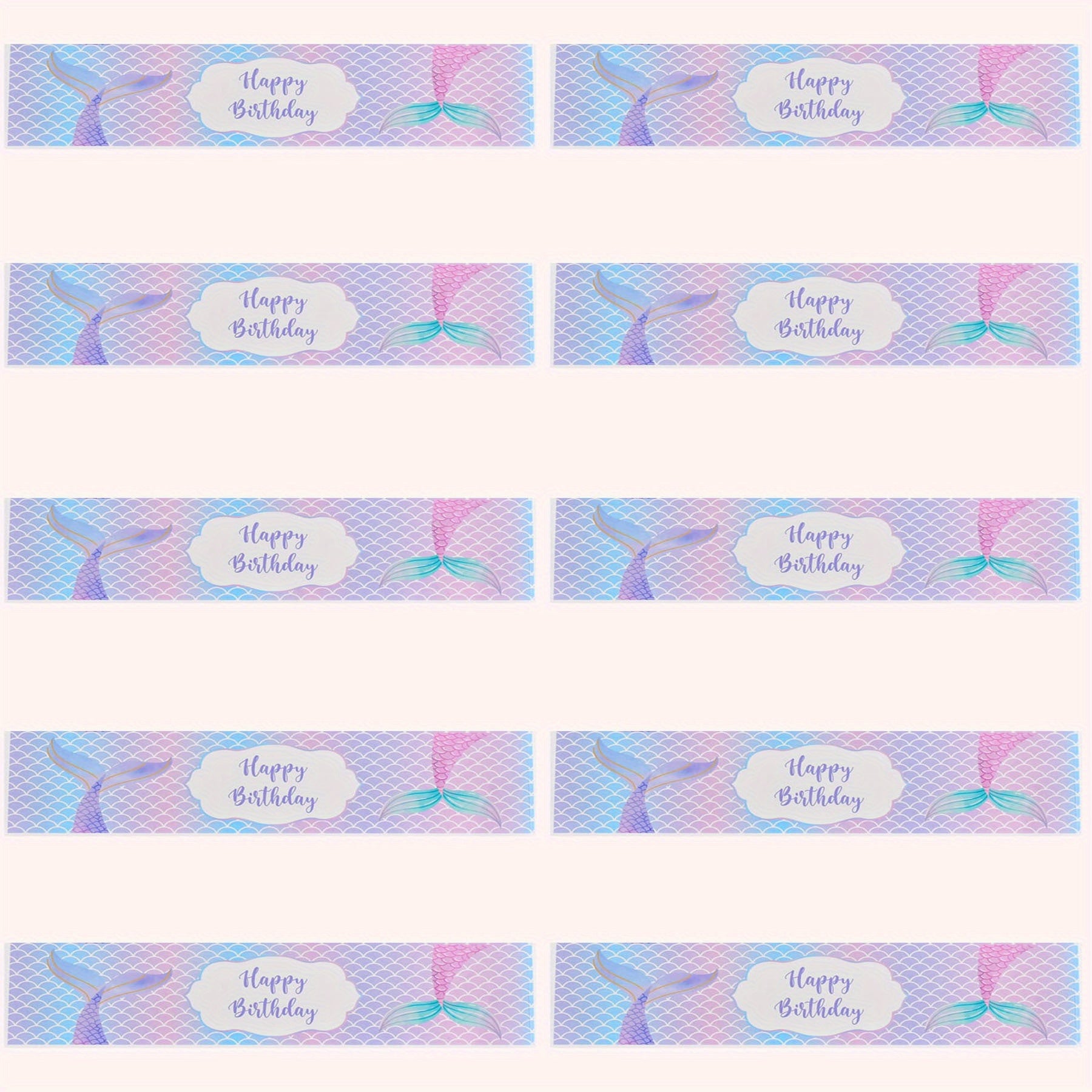 10pcs Mermaid Birthday Bottle Stickers