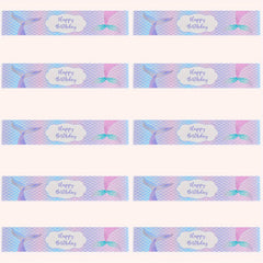 10pcs Mermaid Birthday Bottle Stickers