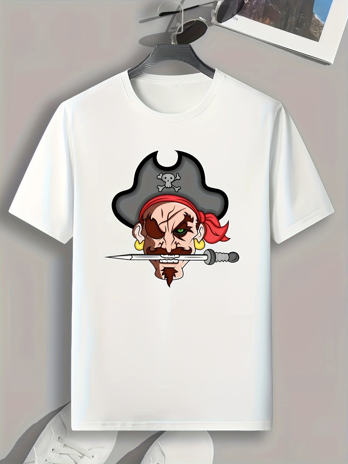 Pirate Pattern Print Men's Sports T-shirt Outdoor Clothing Fitness Gift
