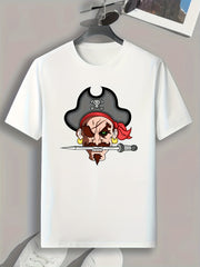 Pirate Pattern Print Men's Sports T-shirt Outdoor Clothing Fitness Gift