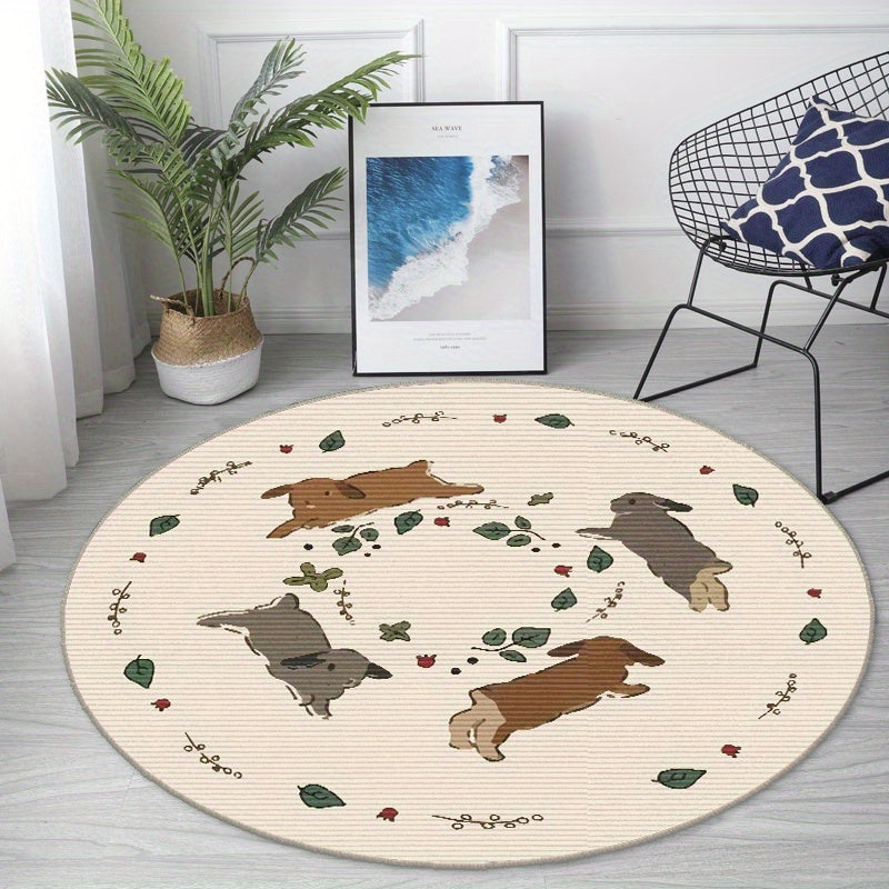 Persian Soft Round Carpet Non-slip Stain Resistant Fluffy Carpet