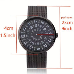 Casual Round Pointer Quartz Watch for Women and Men