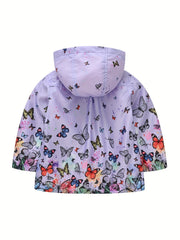Girls Butterfly Cartoon Hooded Jacket
