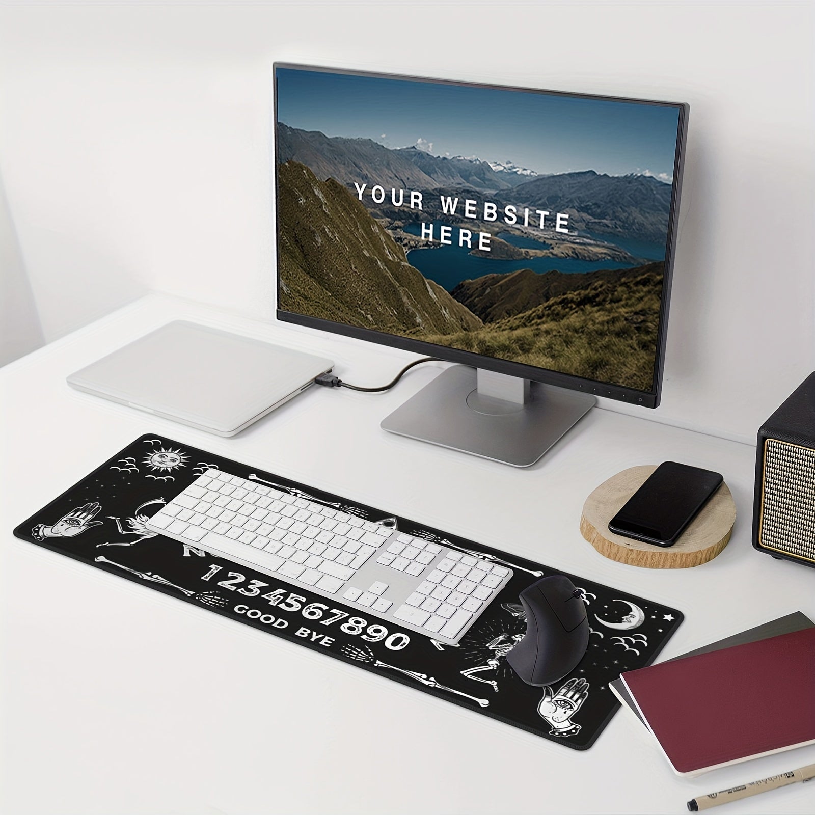 Mysterious Spirit Goth Gaming Mouse Pad 80x29 Large Desk Mat