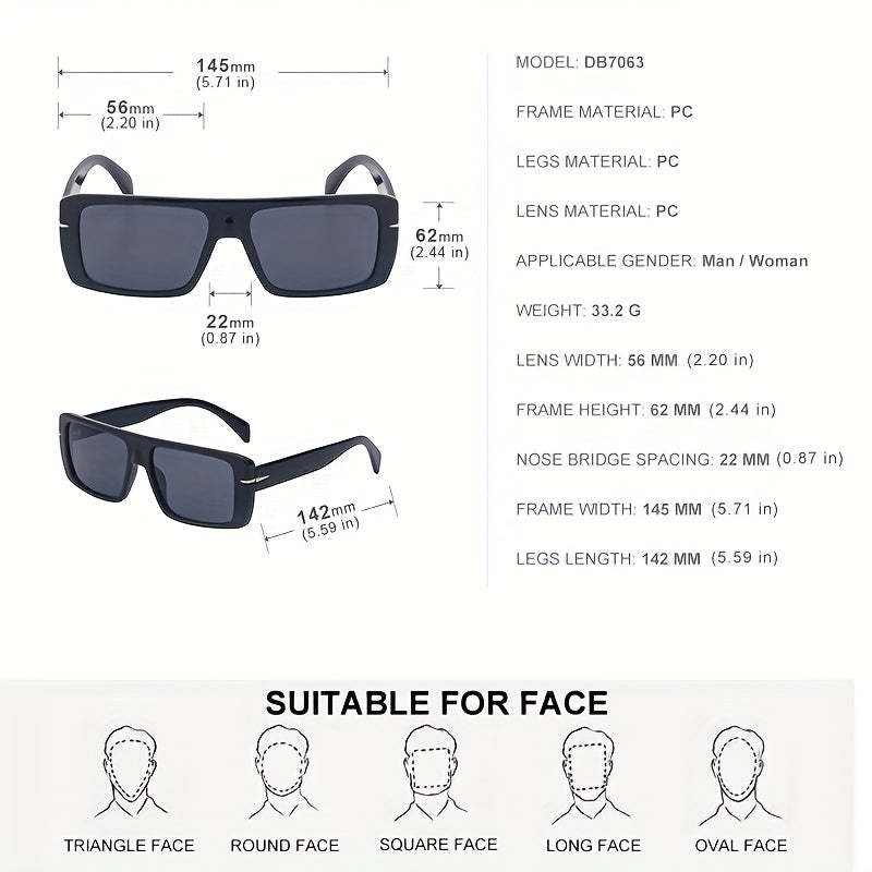 Men's Small Square Frame Sunglasses Retro Shades UV Protection