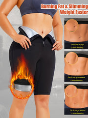 Sauna Sweat Shorts Zipper Front Yoga Running Athletic Shorts for Women