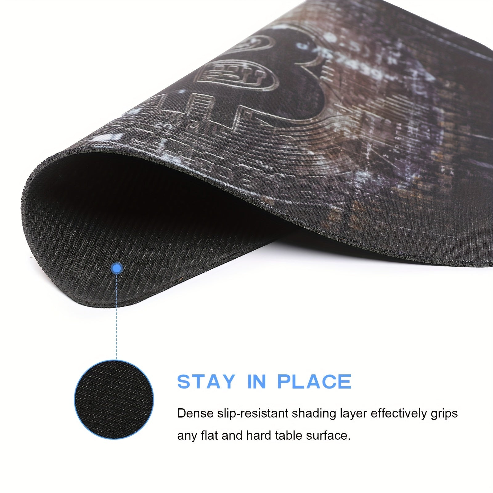 B Word Thickened Anti-Skid Rubber Mouse Pad for PC Laptop