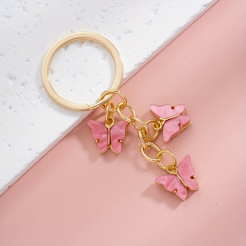 Acrylic Butterfly Keychain Bag Pendant Gift Birthday Accessories Ornament