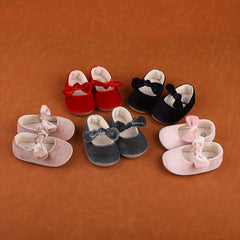 Baby Girls Ballet Princess Shoes With Bow Decoration
