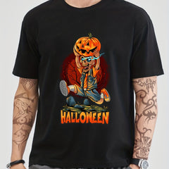 Skeleton Print Men's Graphic Crew Neck T shirt Casual Comfy Tees