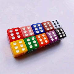 Acrylic Dice Set 16mm 10 Colors 100/50/10 Pieces Board Dice Games Velvet Bag