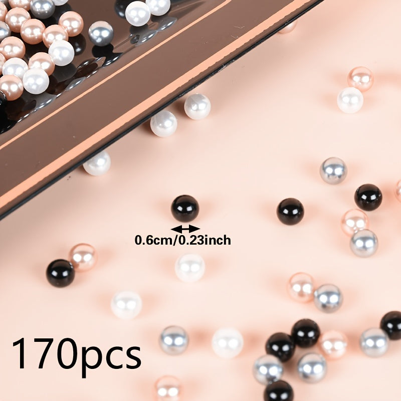 170pcs Simulated Silver Rose Gold Pearl Confetti