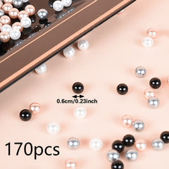 170pcs Simulated Silver Rose Gold Pearl Confetti